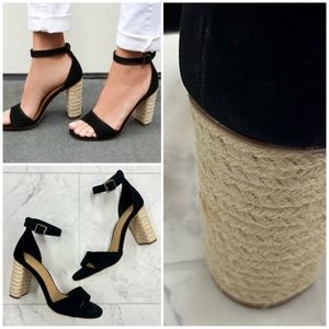 SOLUDOS Tall Capri Suede Heel in Black sz 9